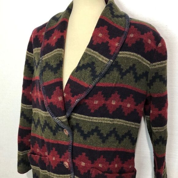 PORTRAIT VINTAGE WOOL BLEND BLANKET JACKET - Picture 1 of 10